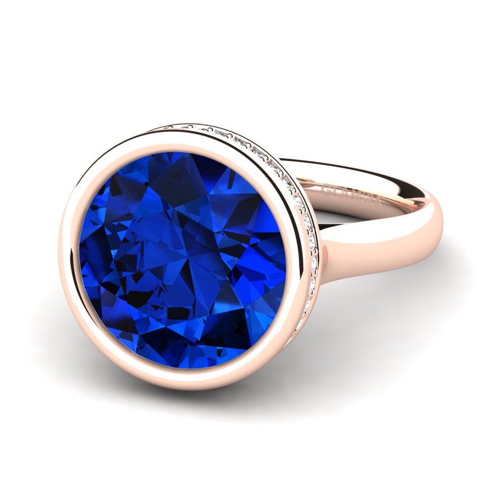 9k Rose Gold Sapphire (Lab Created) Ring Adaliz