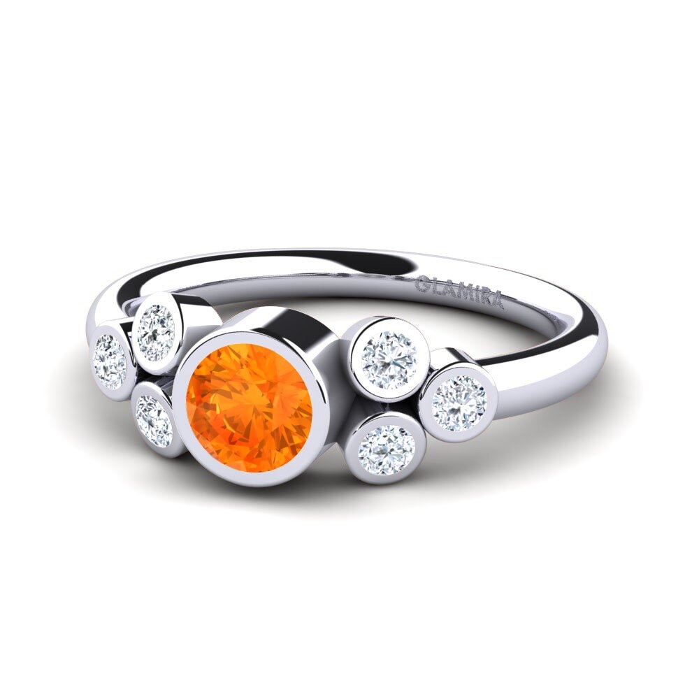 Zafiro Naranja Anillo de compromiso Adamaris