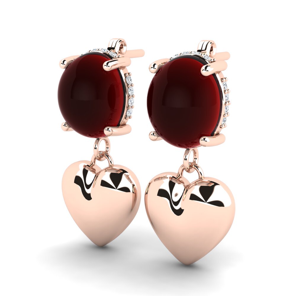 red-375 Cabochon Granada Brincos Feminino Adareli