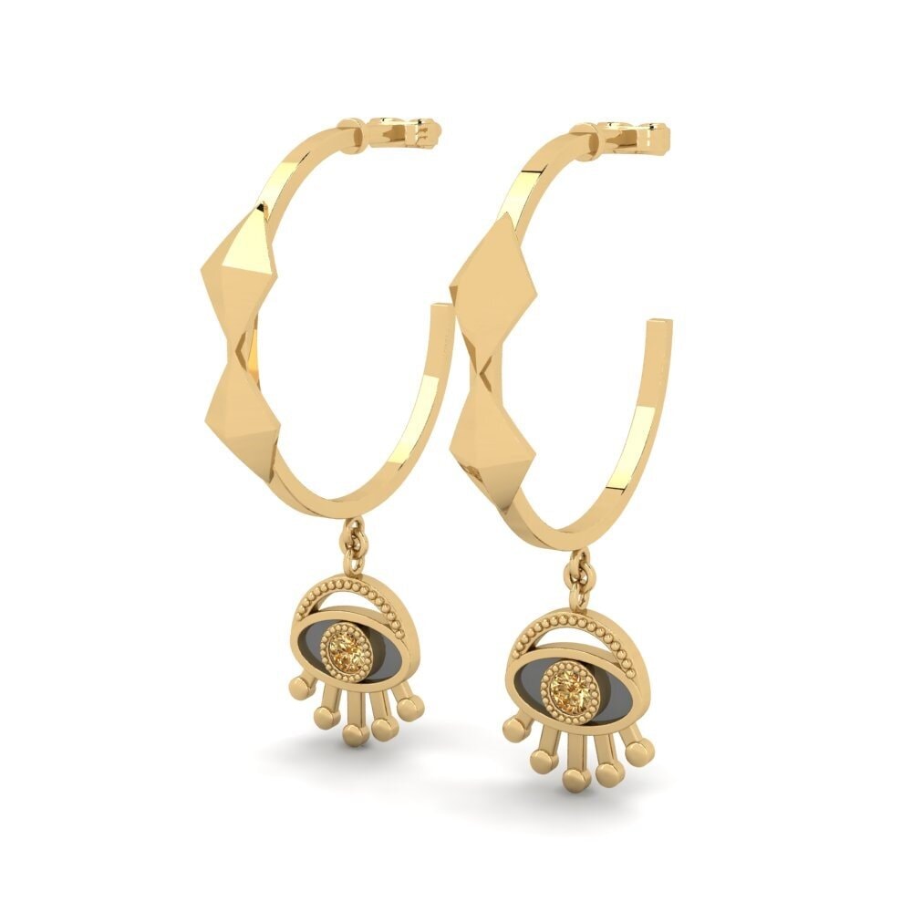 Diamant Brun Boucle d'oreille femme Adatto