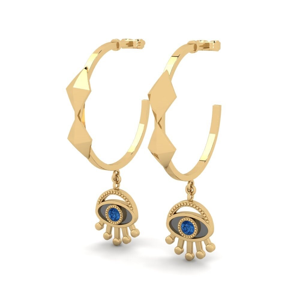 Zircone Bleu Foncé Boucle d'oreille femme Adatto