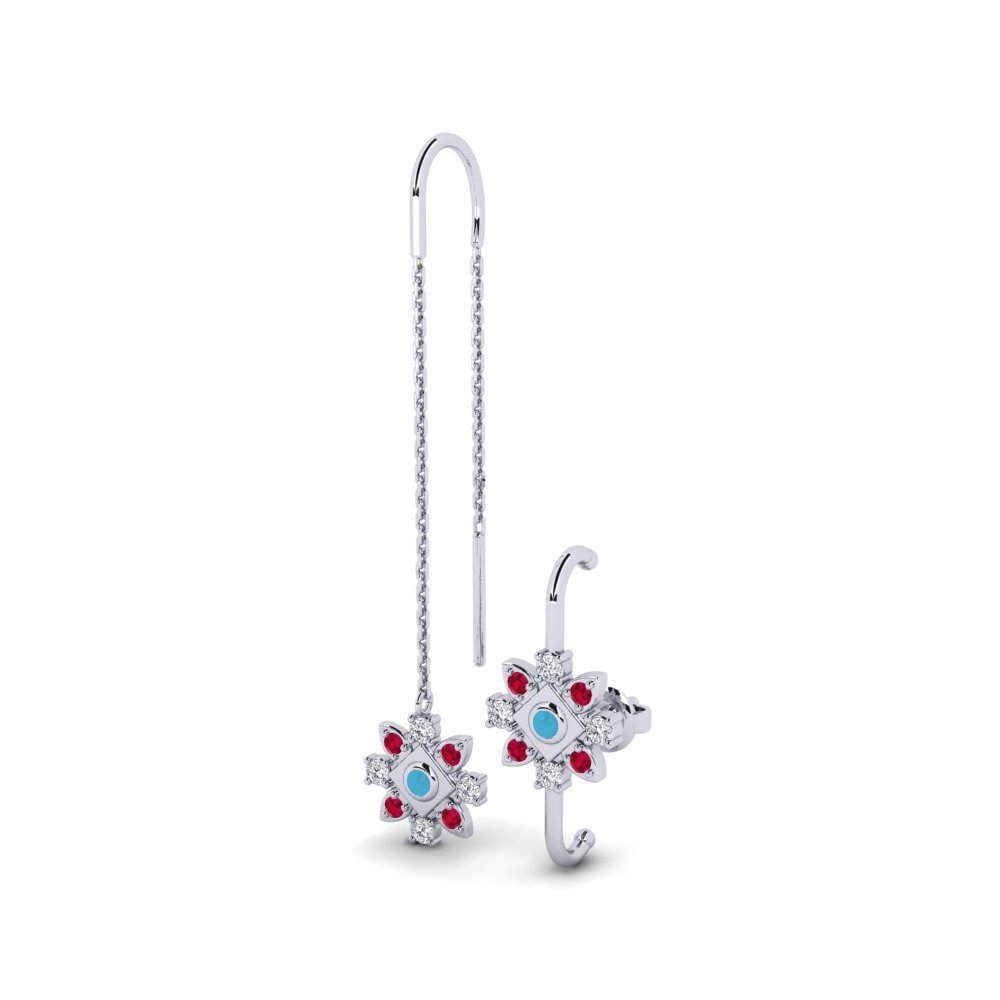 Or Blanc 585 Boucle d'oreille femme Adbhutam - SET