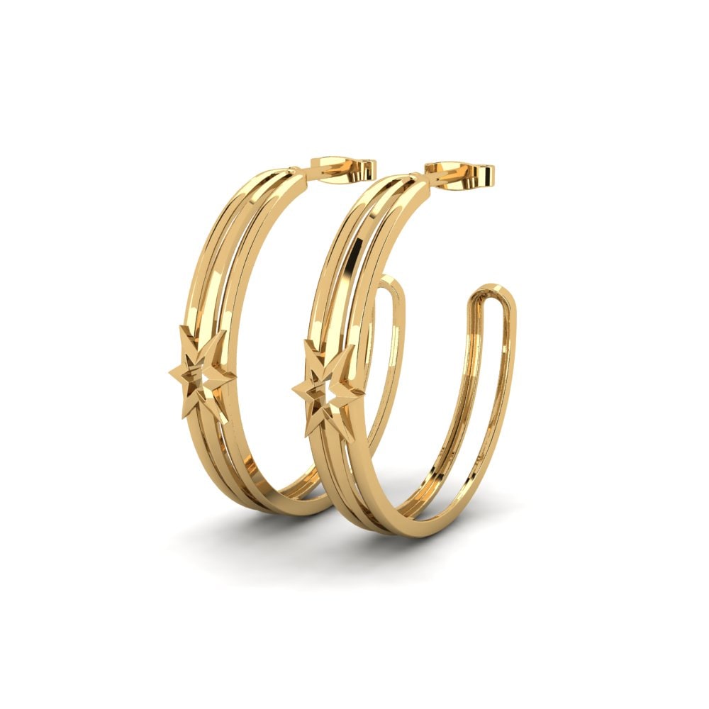 9k Oro Amarillo Pendientes Addey