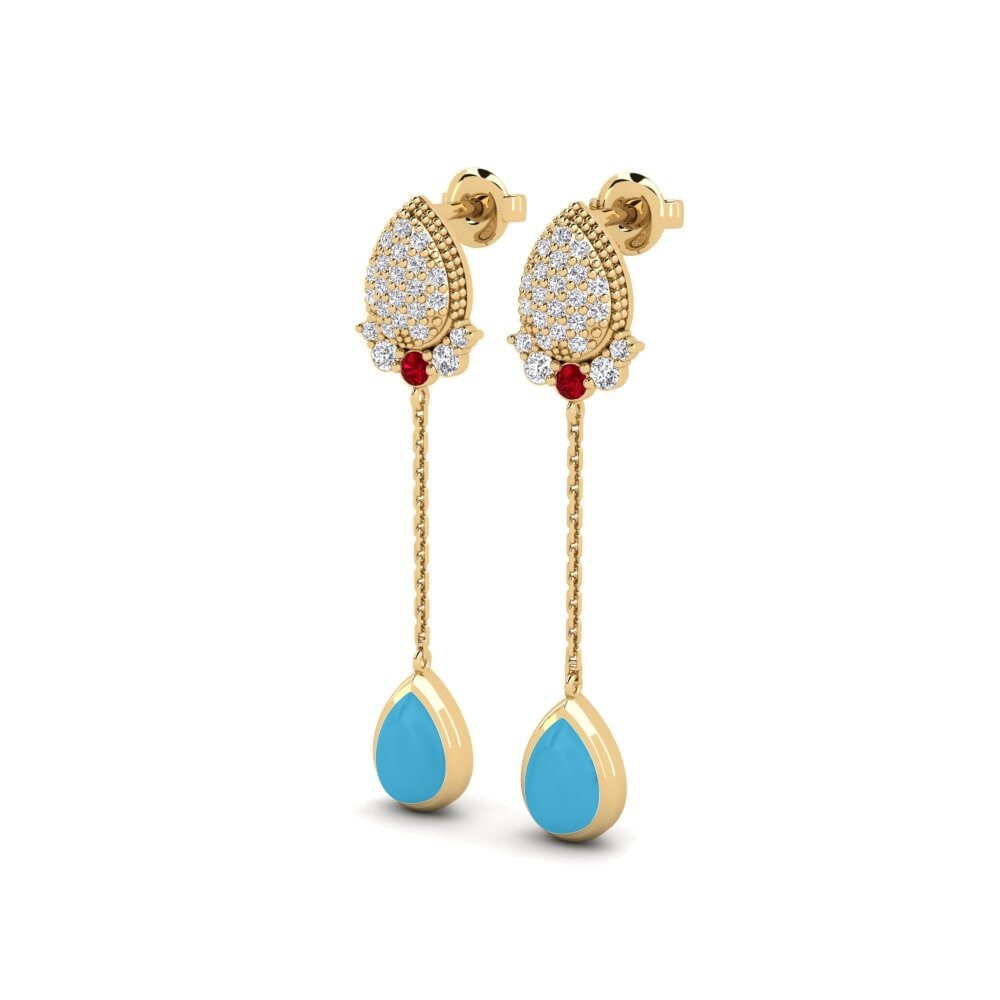 Đá Zirconia Đỏ Bông tai nữ Addowol