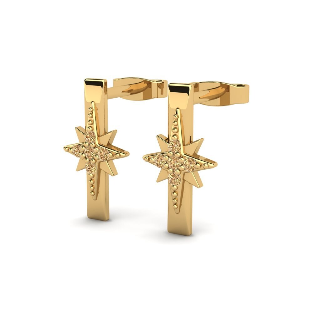 Diamant Brun Boucle d'oreille femme Adeen