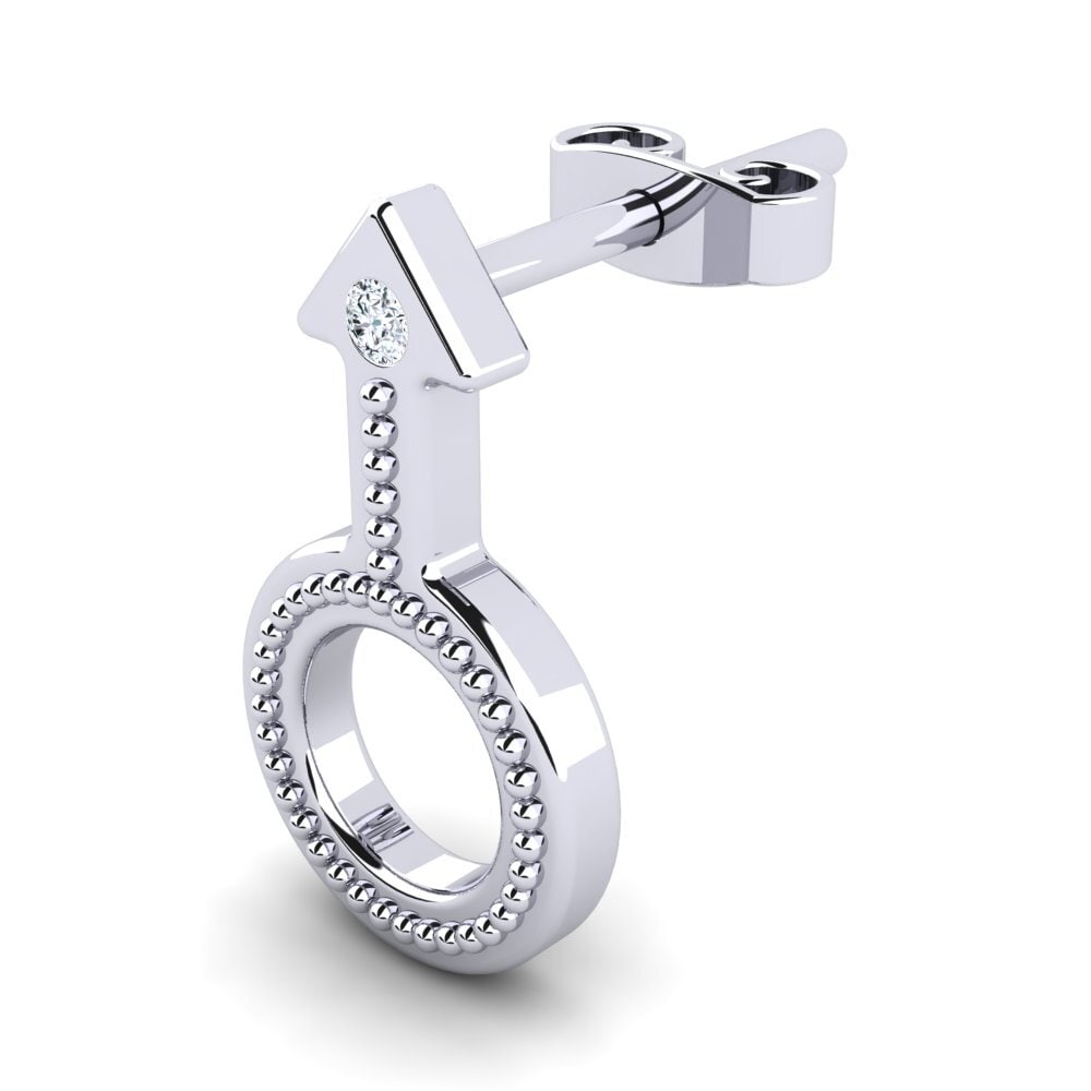 950 Platinum Diamond Men's Earring Adeo