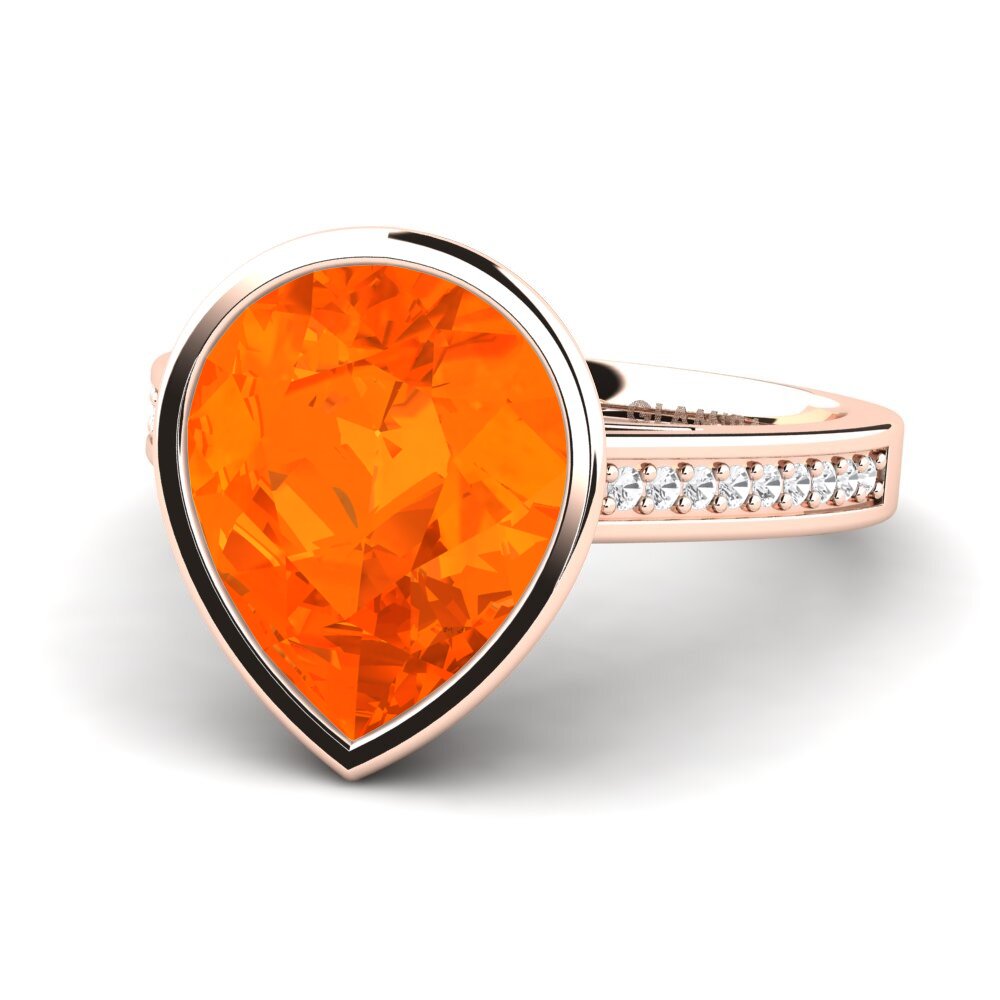 9k Rose Gold Fire-Opal Ring Adeshia