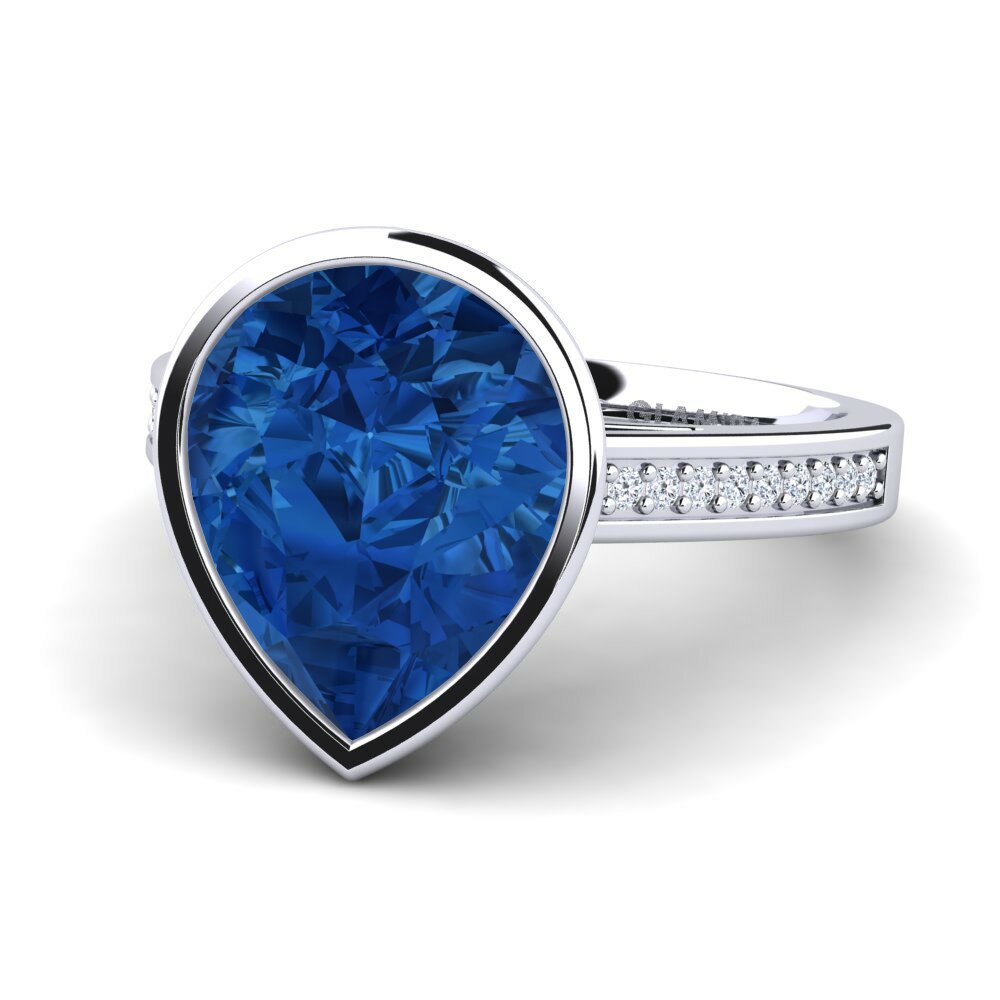 Zircone Bleu Foncé Bague Adeshia