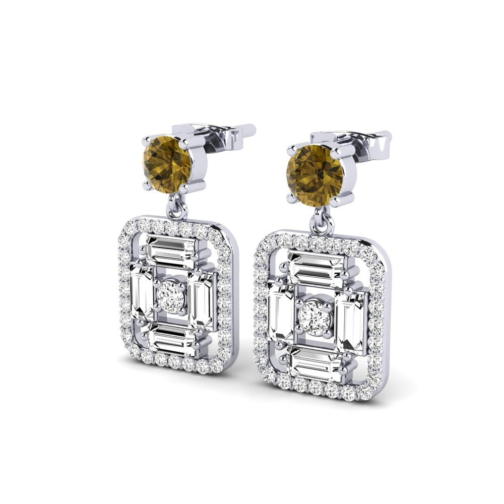 Đá Zircon Nâu Bông tai nữ Adhamas