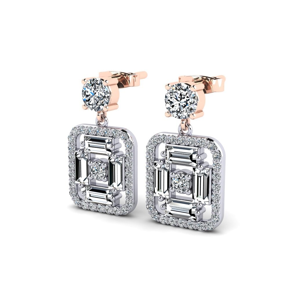 14ct White / Rose Gold Women's Earring Adhamas