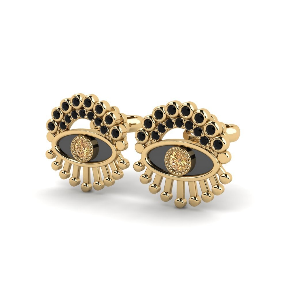 Diamant Brun Boucle d'oreille femme Adiacente