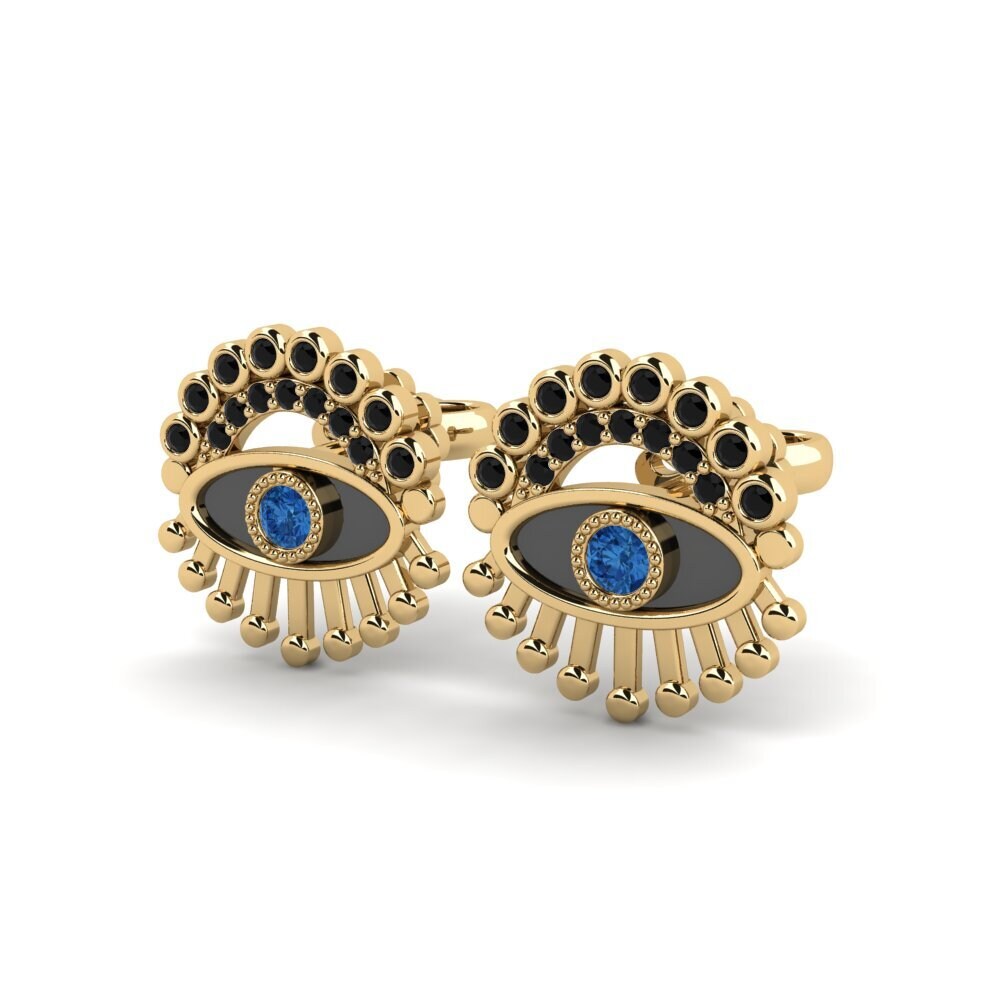 Zircone Bleu Foncé Boucle d'oreille femme Adiacente