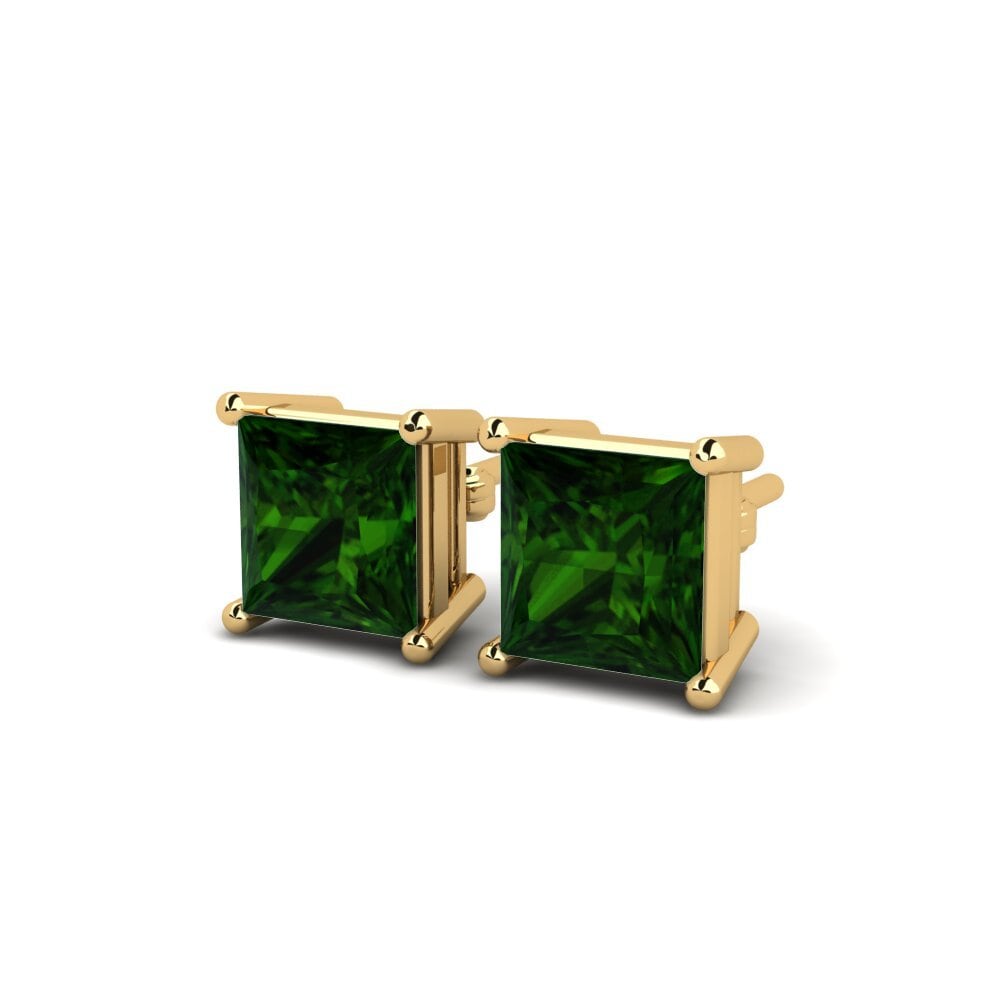 14k Oro Amarillo Turmalina verde Pendiente de mujer Adie