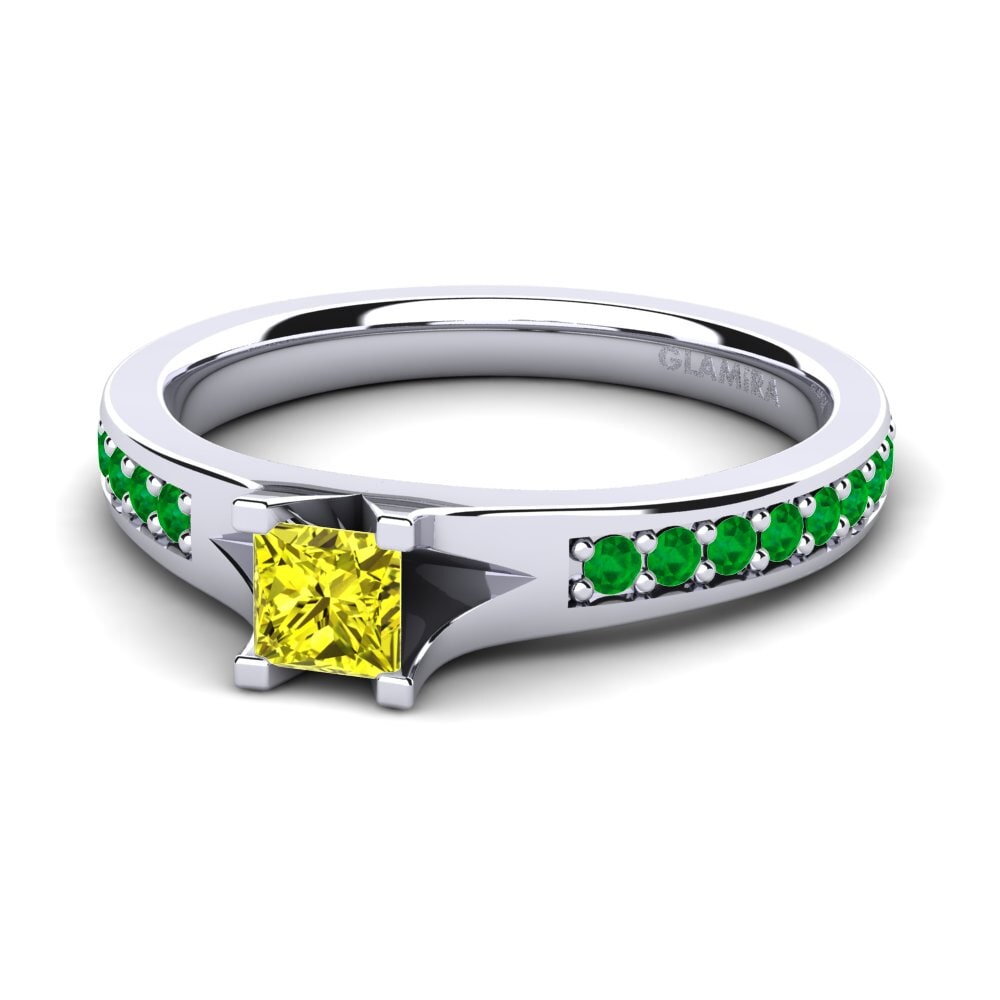 9ct White Gold Yellow Diamond Engagement Ring Adira 0.27crt