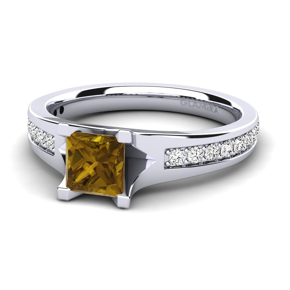Brown Zircon Engagement Ring Adira 0.93crt