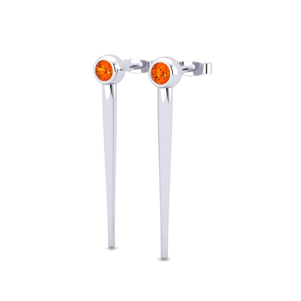 Zafiro Naranja Pendiente de mujer Adish