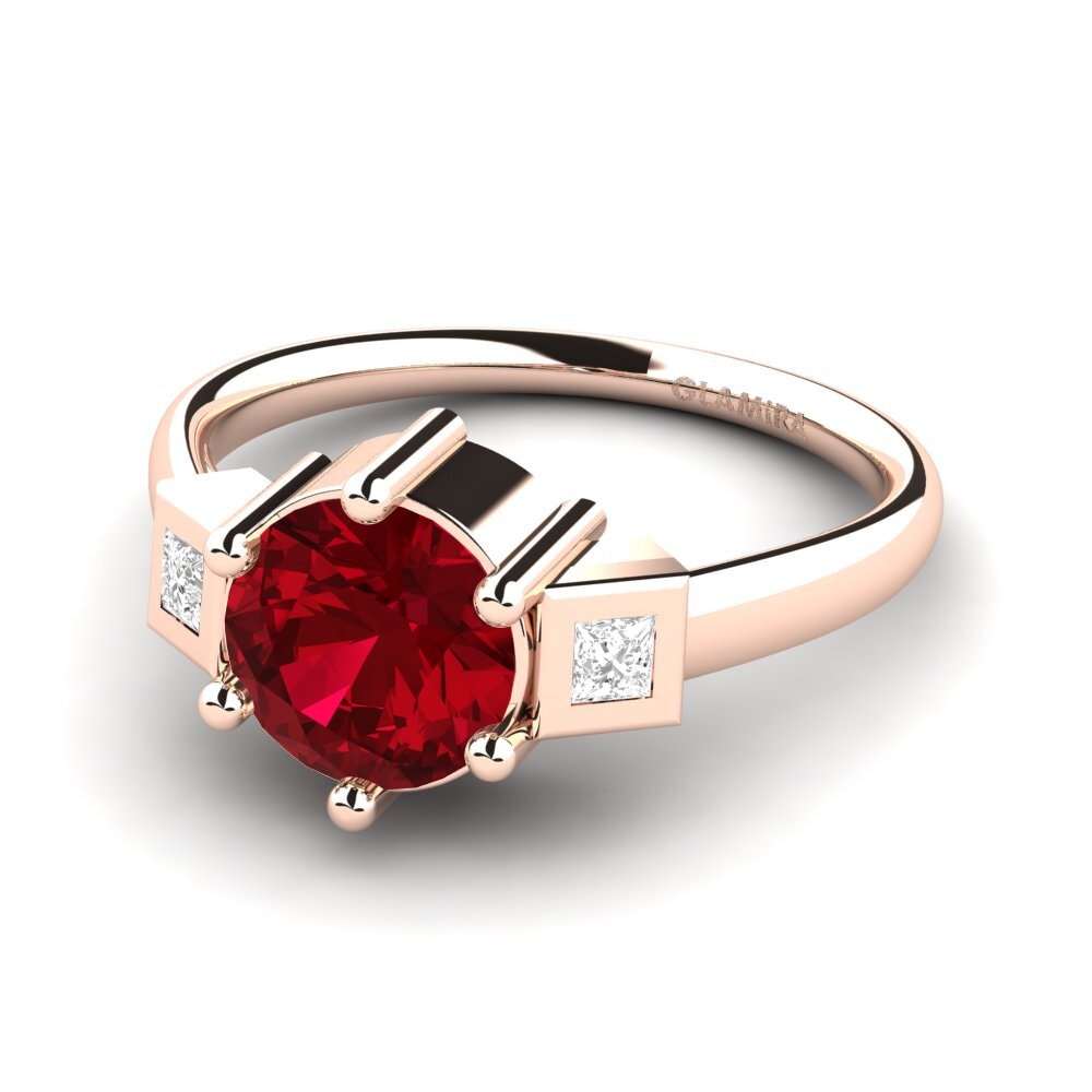 Circonita Roja Anillo de compromiso Adlina