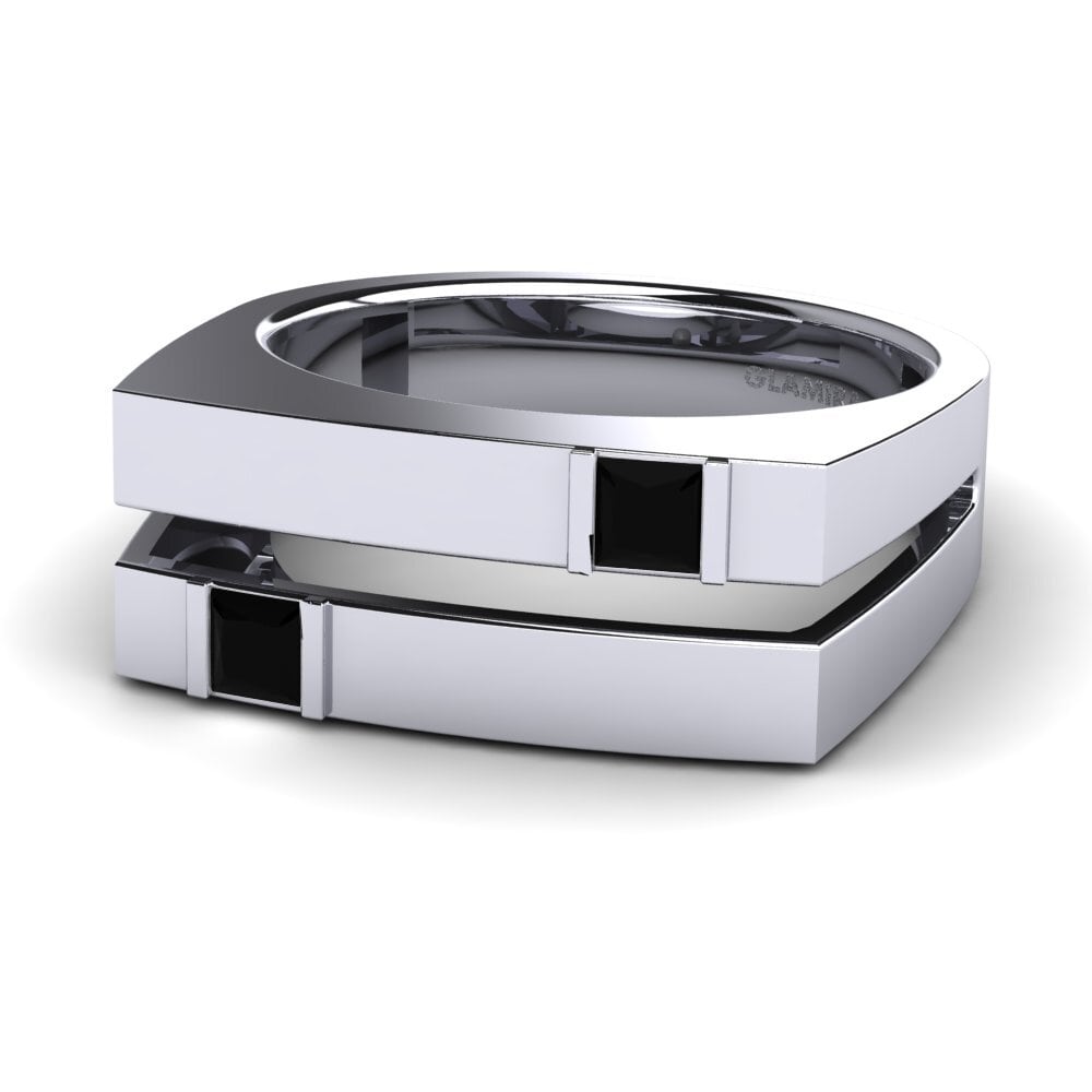 Paladio 950 Ónix Negro Anillo de Hombre Admetus