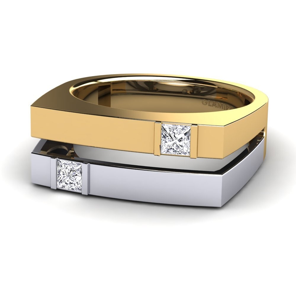 14ct Yellow & White Gold Lab Grown Diamond Men's Ring Admetus