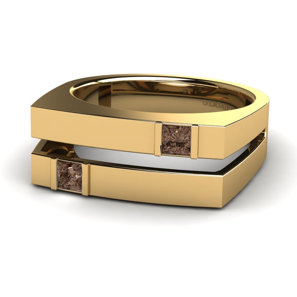 9ct Yellow Gold Smoky Quartz Men's Ring Admetus