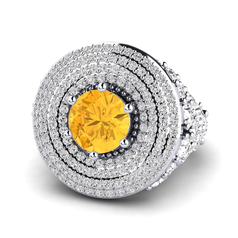 White Silver Citrine Ring Adoel