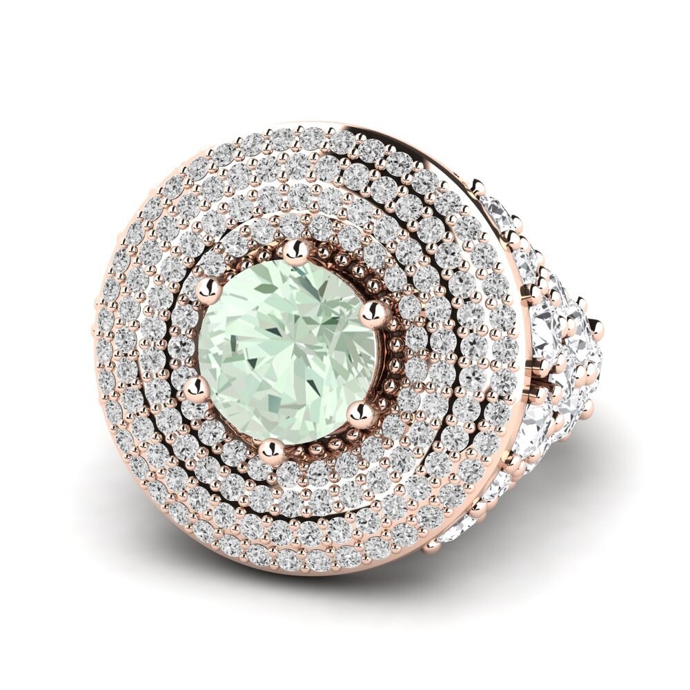 9k Rose Gold Green Amethyst Ring Adoel