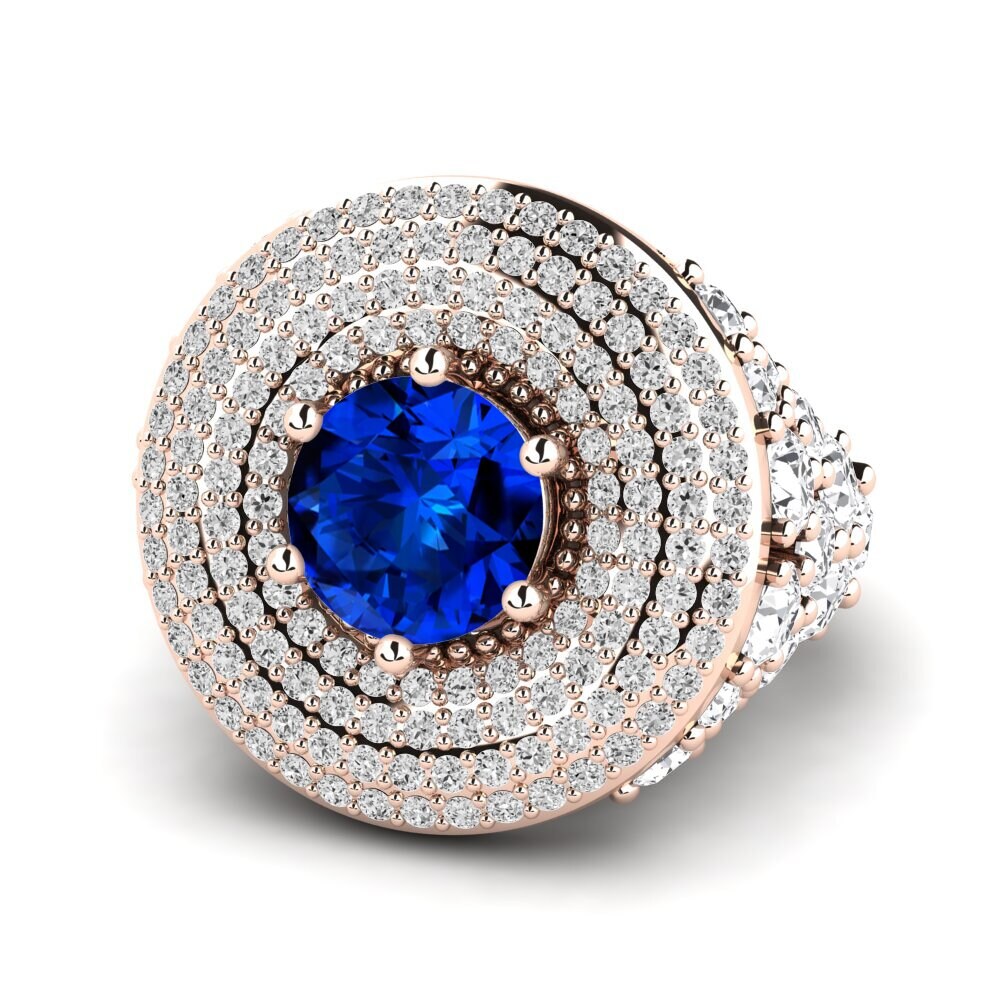 9k Rose Gold Sapphire (Lab Created) Ring Adoel