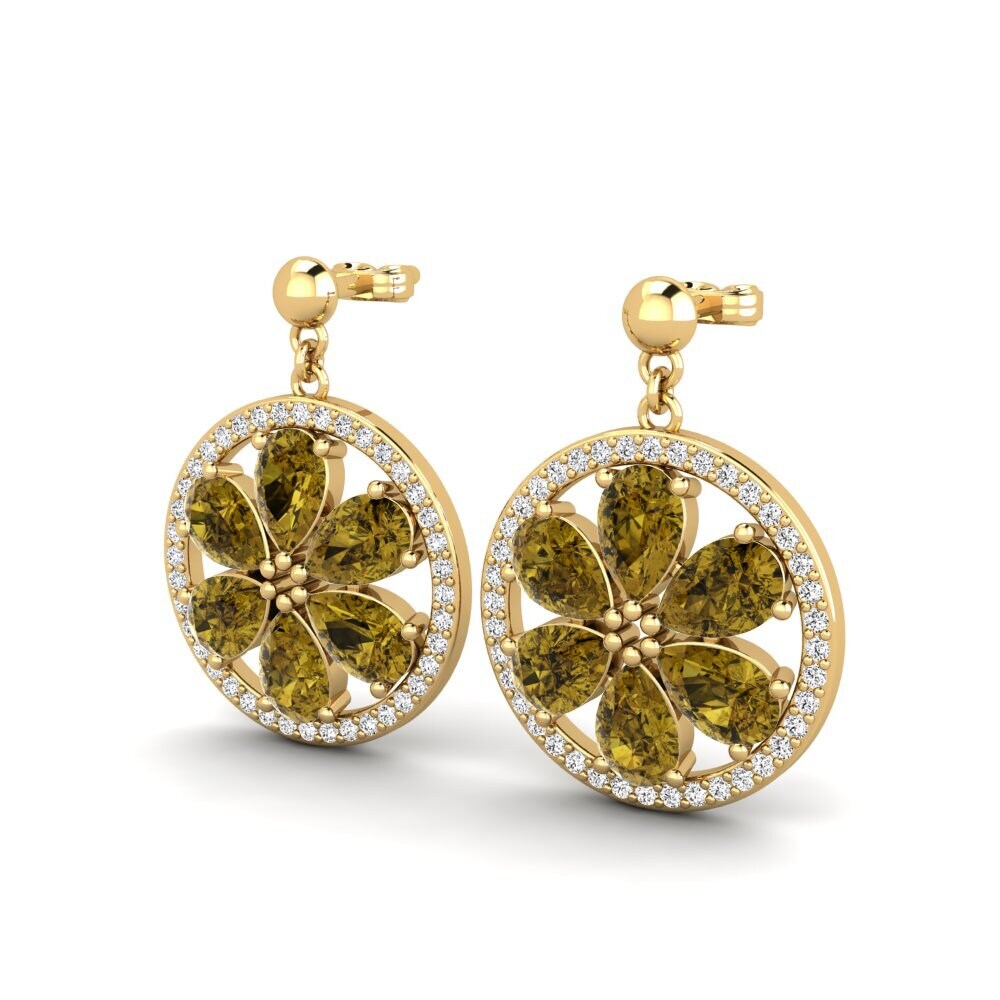 Đá Zircon Nâu Bông tai nữ Adroit