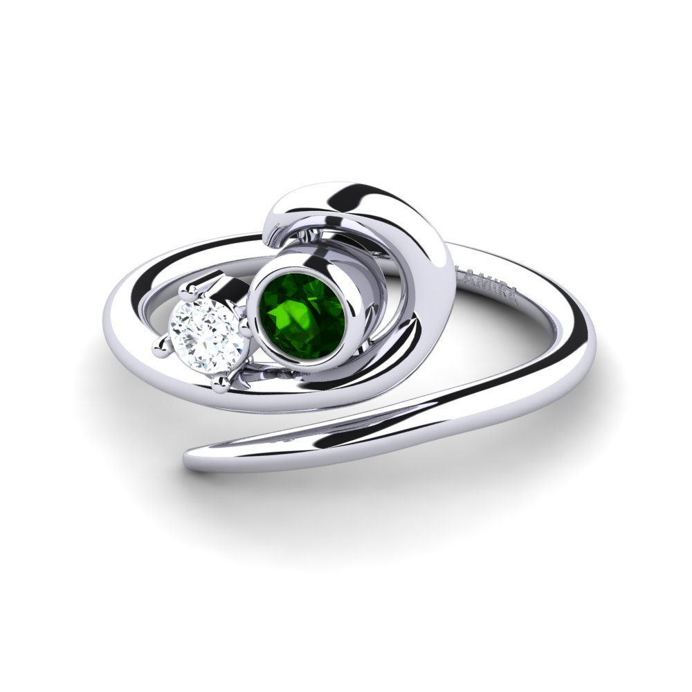 950 Platinum Green Tourmaline Ring Adsila