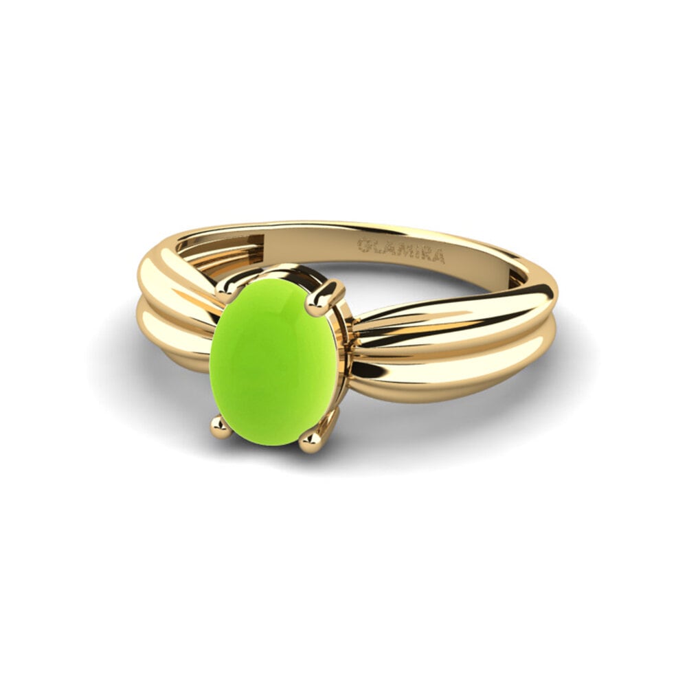 Peridot Engagement Ring Aduc - Cabochon Oval