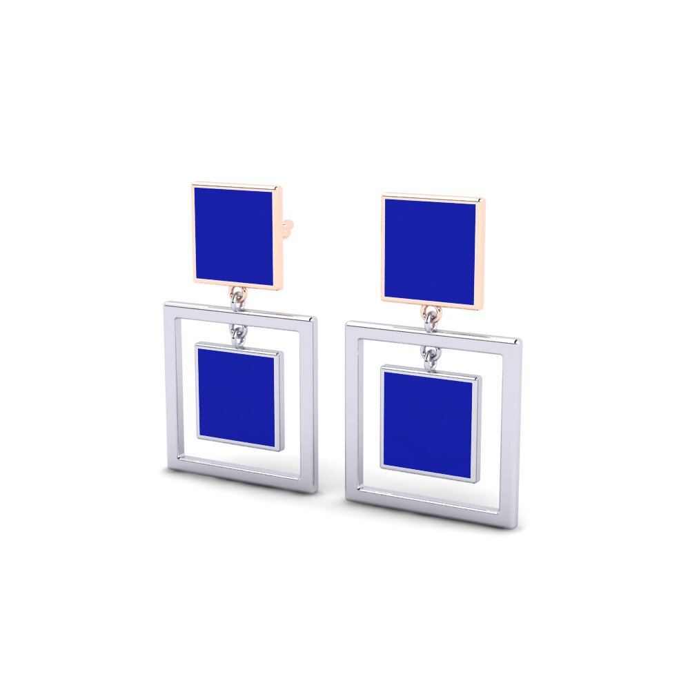 9k Oro Blanco / Rosa Pendientes Adzhar