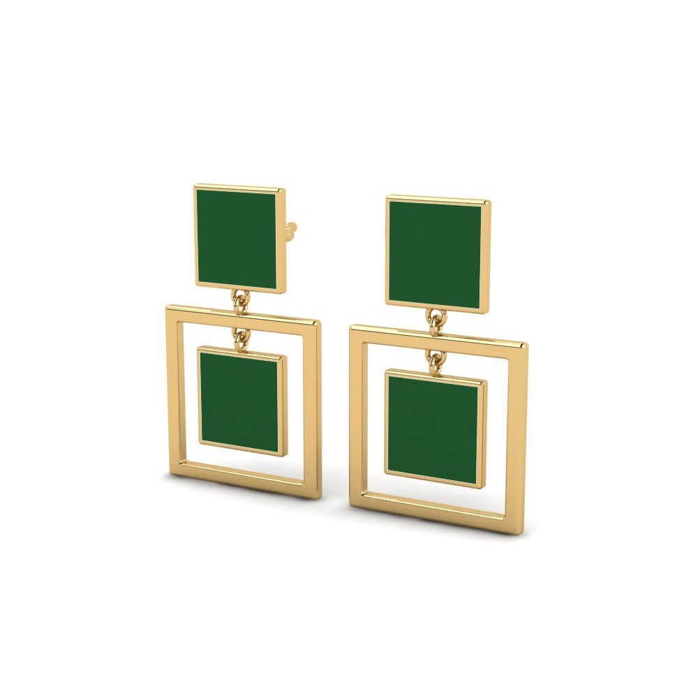 9k Oro Amarillo Pendientes Adzhar
