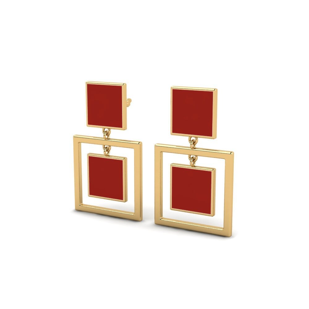9k Oro Amarillo Pendientes Adzhar