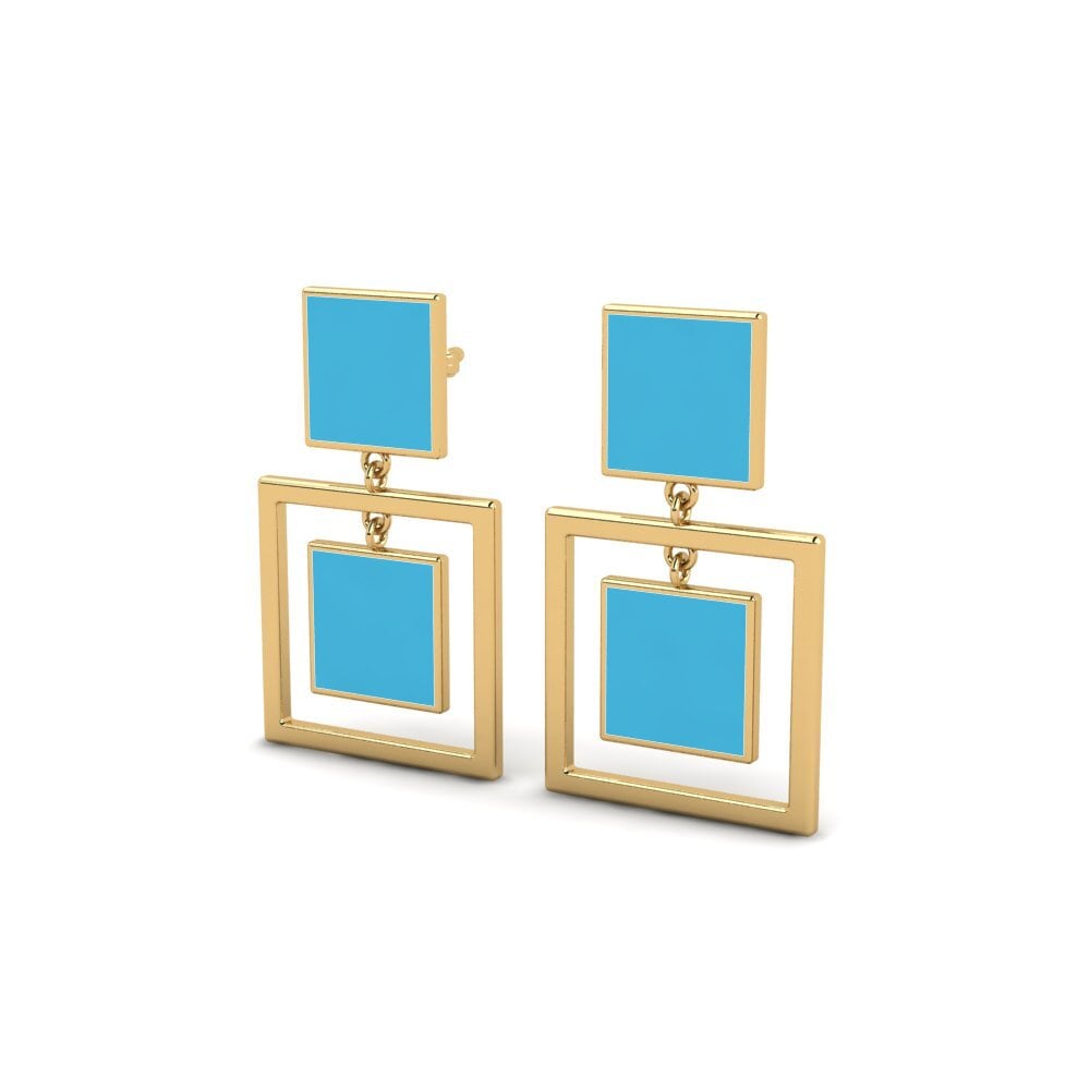 9k Oro Amarillo Pendientes Adzhar