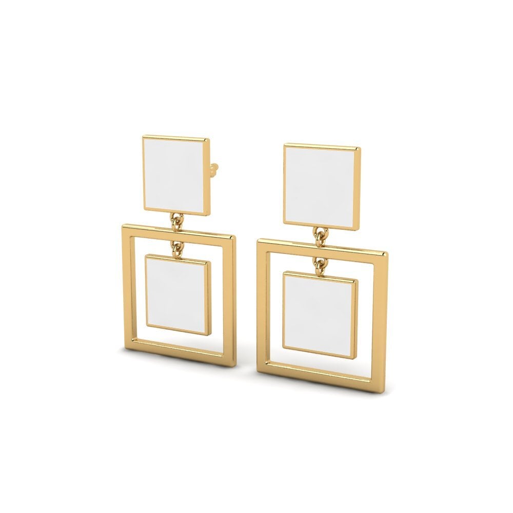 9k Oro Amarillo Pendientes Adzhar