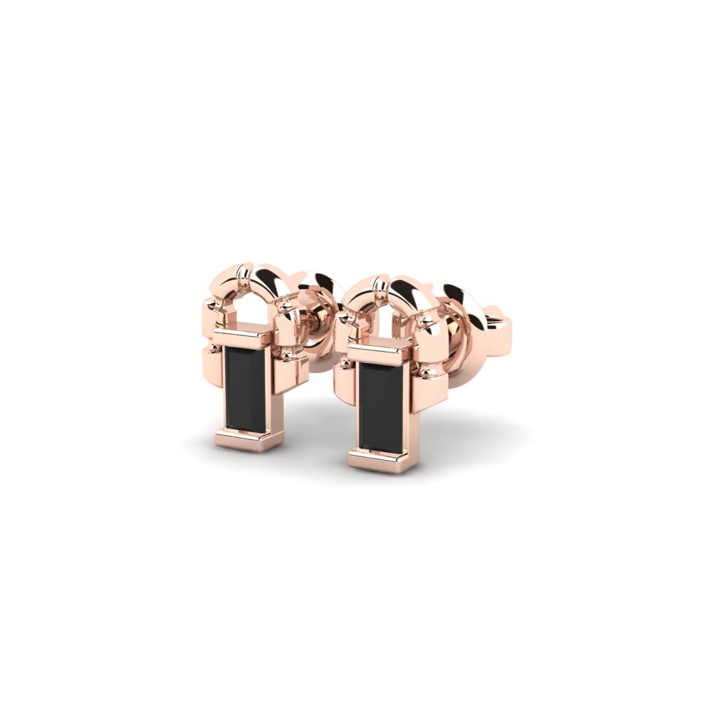 14k Rose Gold Black Sapphire Women's Earring Aetos