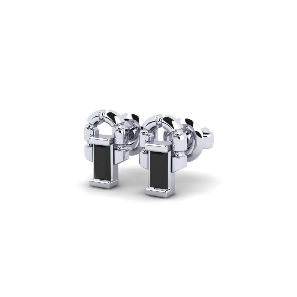 9k White Gold Black Sapphire Women's Earring Aetos