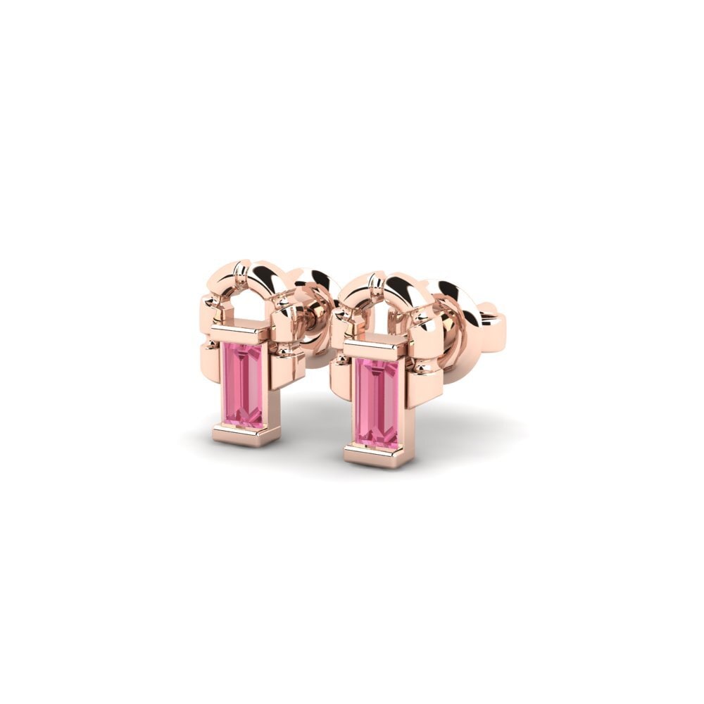 14k Rose Gold Pink Sapphire Women's Earring Aetos