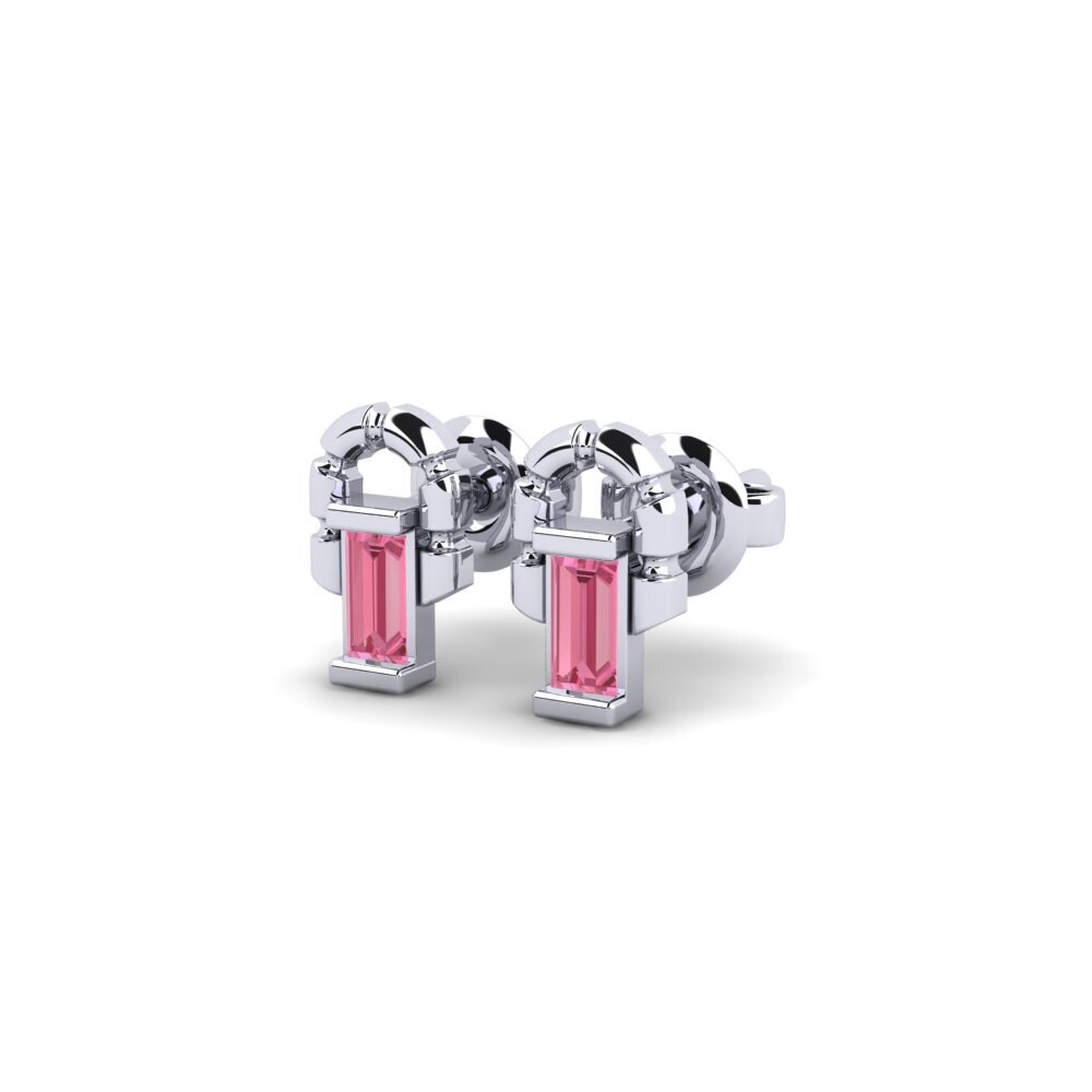 950 Platinum Pink Sapphire Women's Earring Aetos