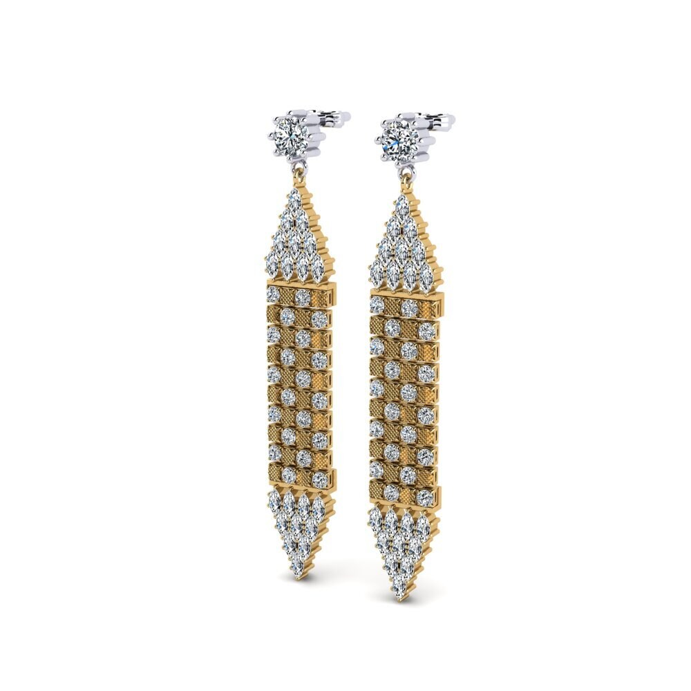 14k Oro Amarillo & Blanco Pendiente de mujer Aettola