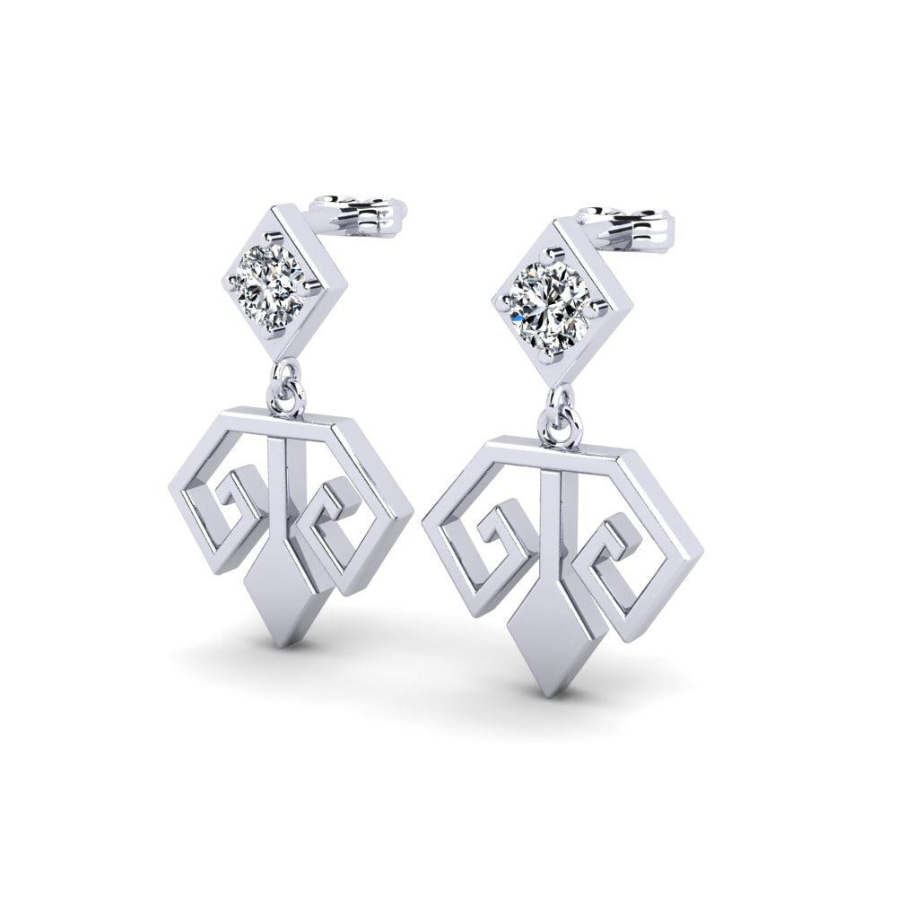 Argent Blanc Boucle d'oreille femme Affinier