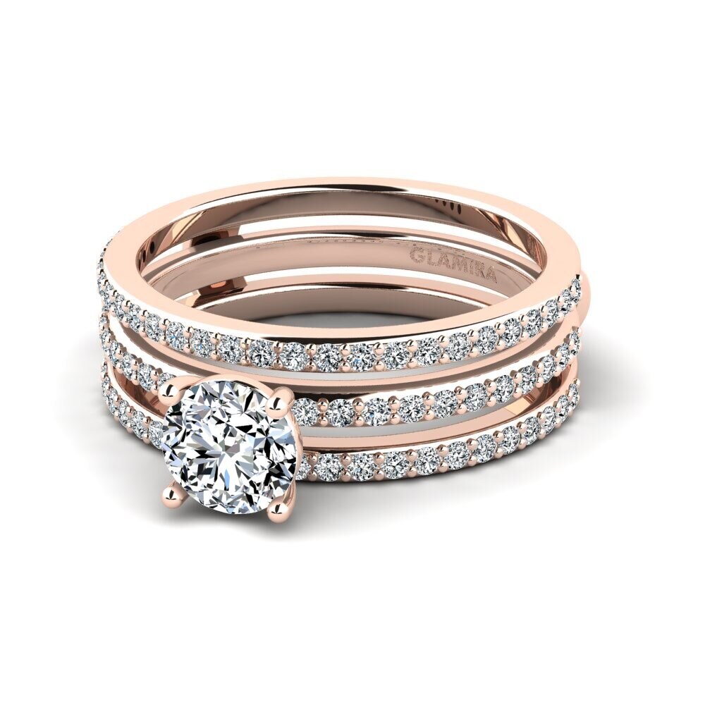 Rotgold 585 Ring Afige SET