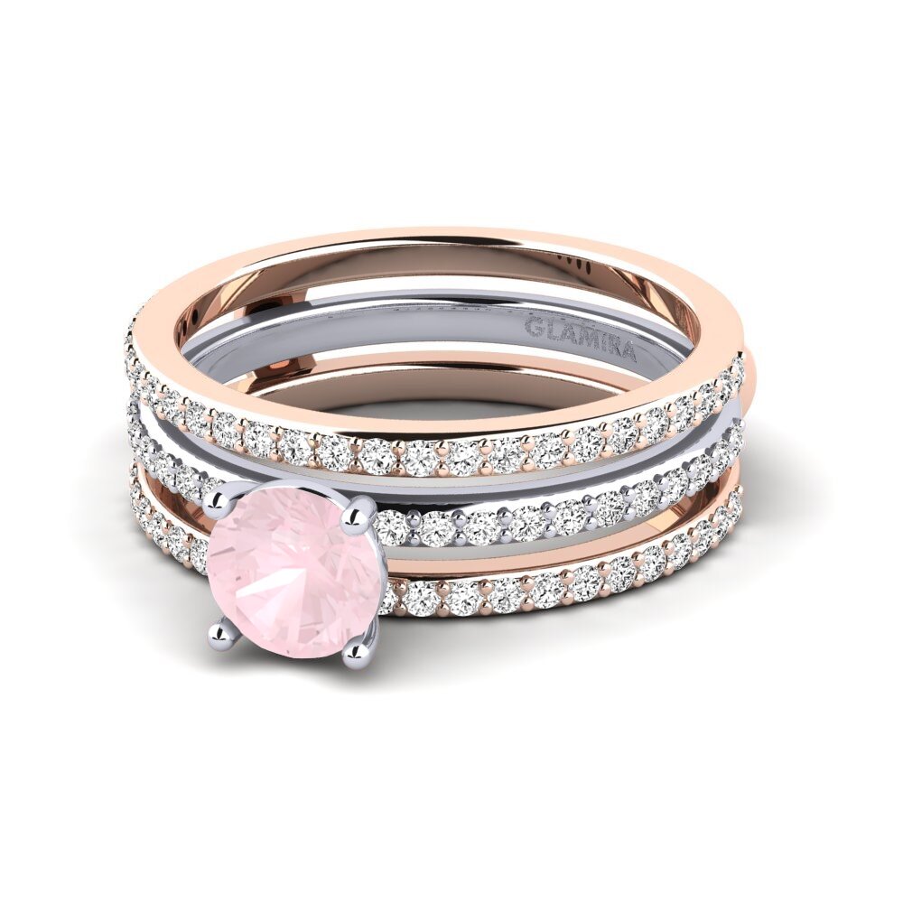 Rosenquarz Ring Afige SET
