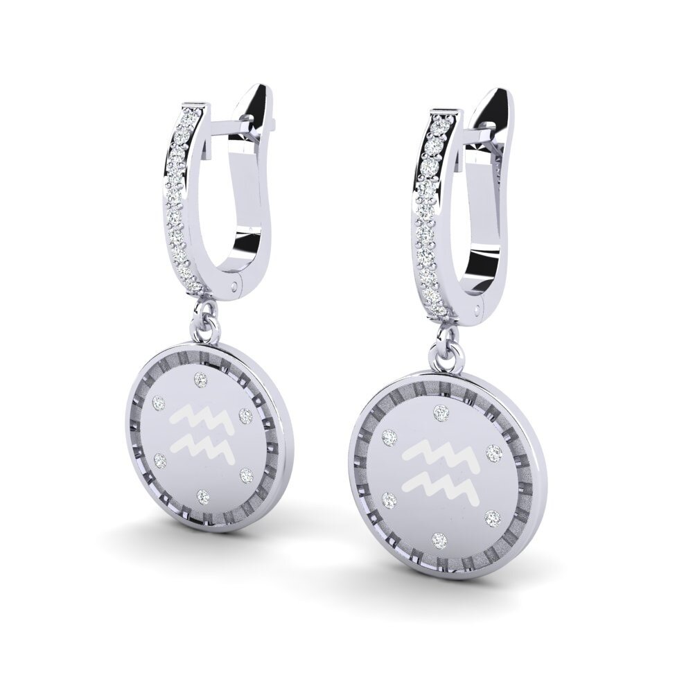 14k Oro Blanco Pendiente de mujer Afost - Aquarius