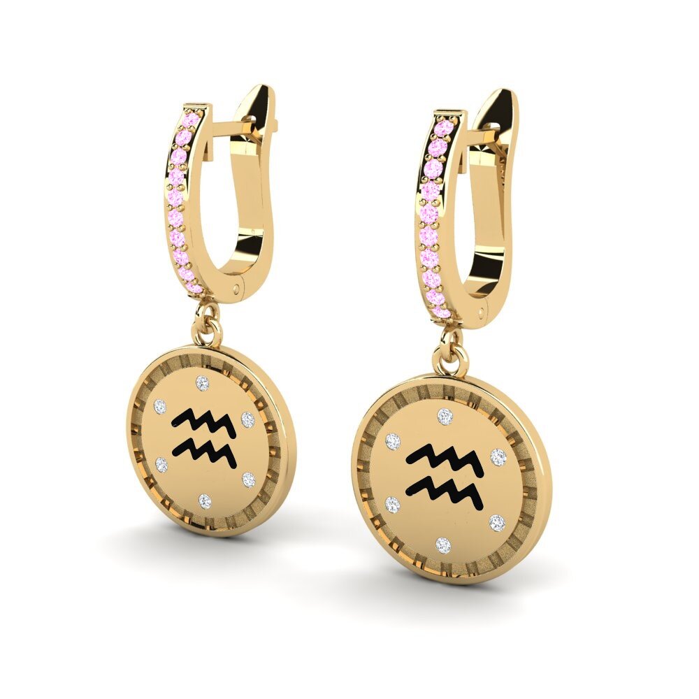 Pink Sapphire Women's Earring Afost - Aquarius