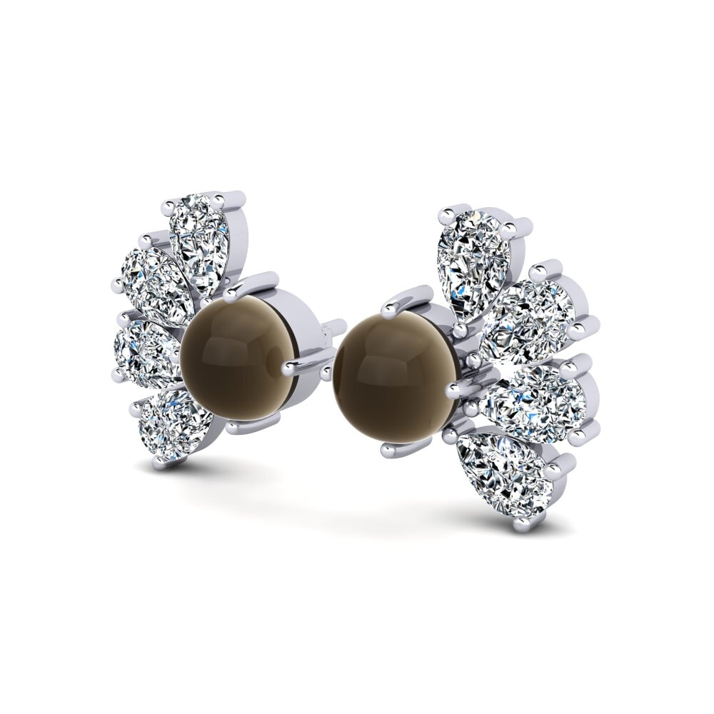 Cabochon Rauchtopas Damen ohrring Afriel