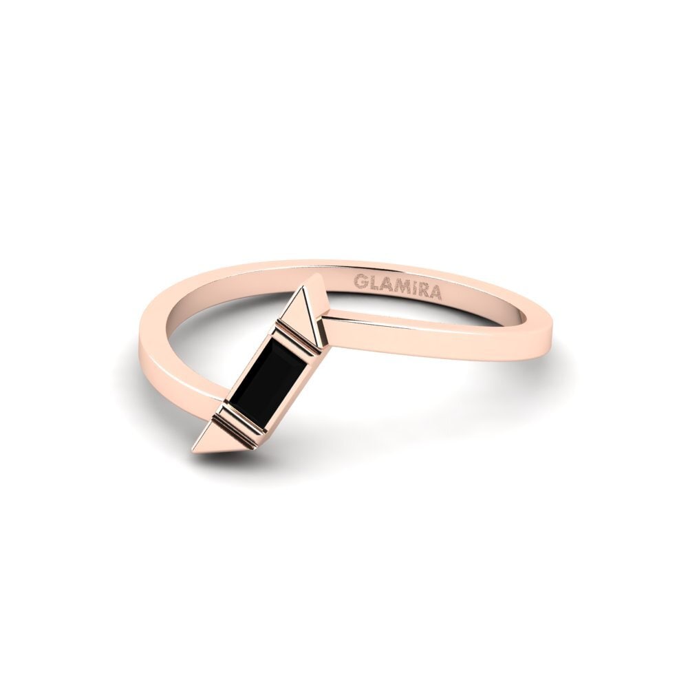 14ct Rose Gold Black Onyx Ring Aftiradiun