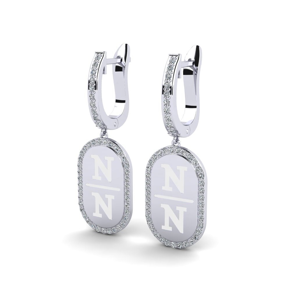 14k Oro Blanco Pendiente de mujer Agamy