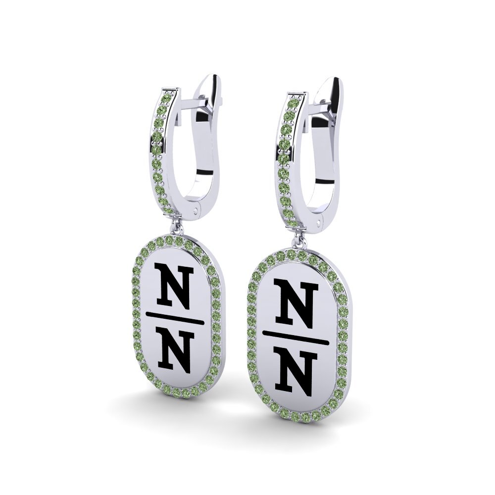 Platino 950 Diamante Verde Pendiente de mujer Agamy