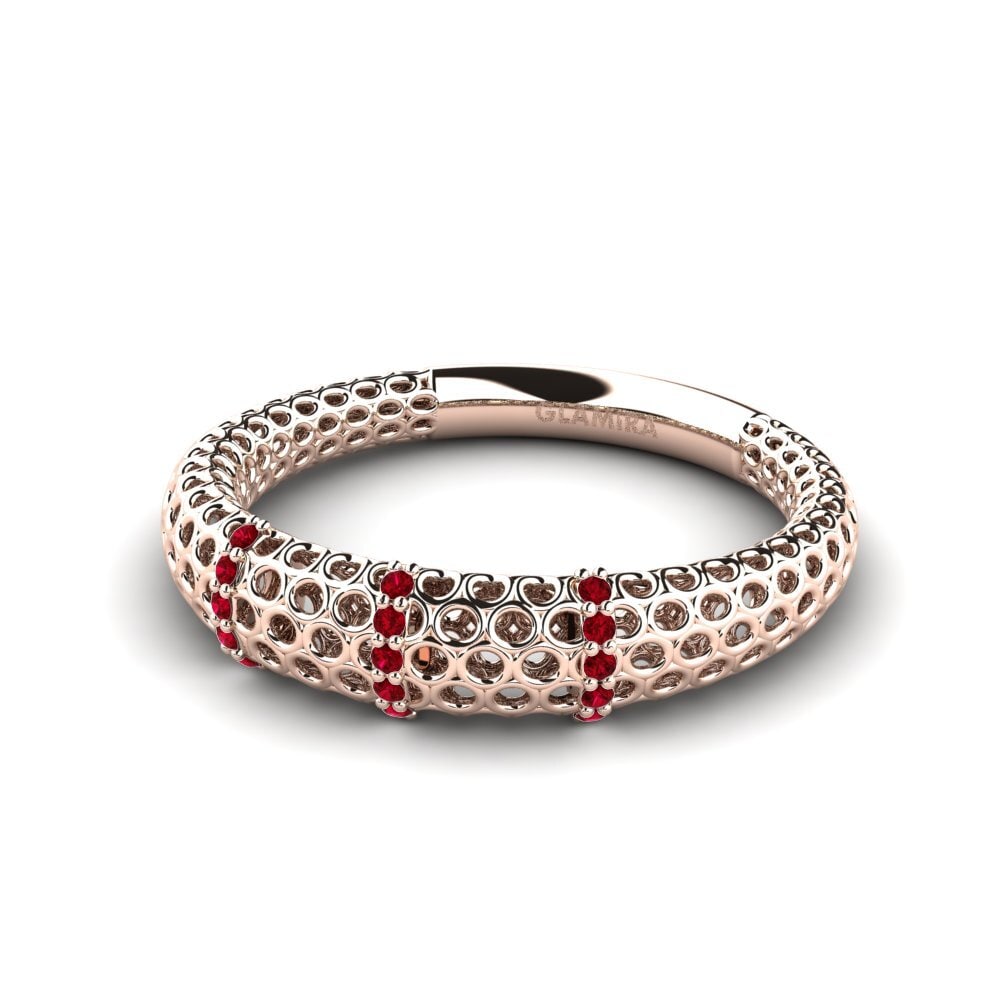 Zircone Rouge Bague Agapanthus
